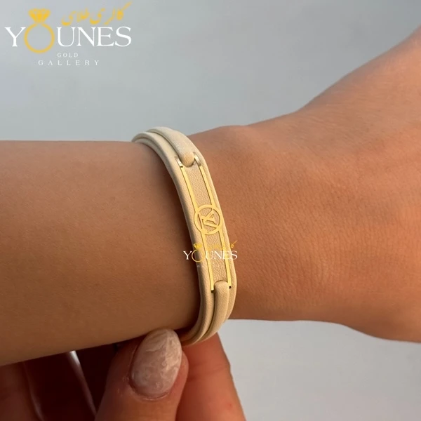 دستبند طلا چرم لوی ویتون LV50